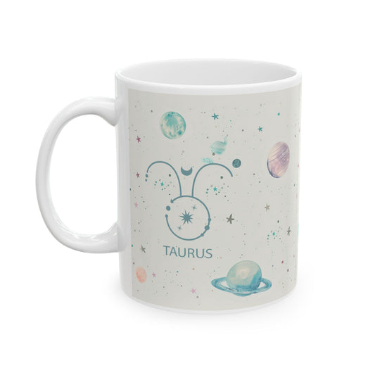 Taurus Cosmic Planet Ceramic Mug - Zodiac Birthday