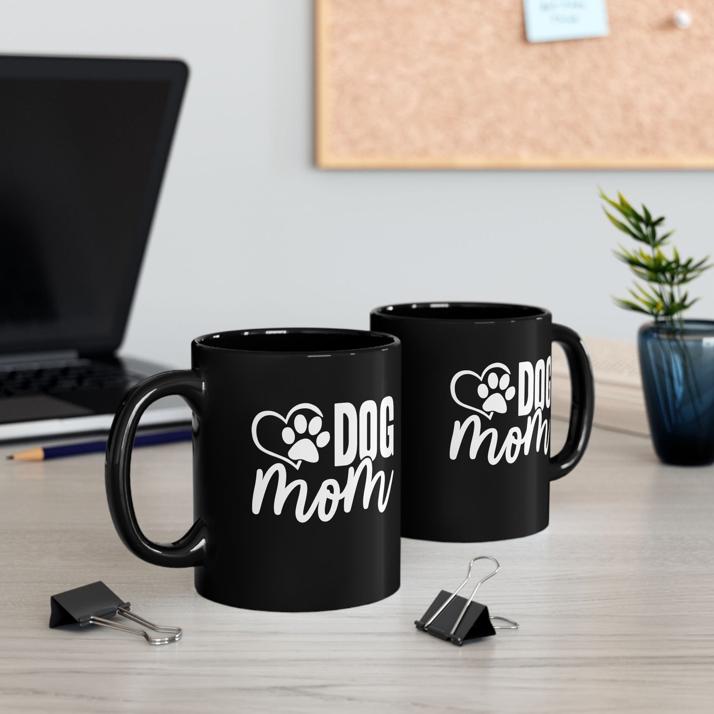 Dog Mom Black Coffee Mug - Perfect Gift for Dog Lovers