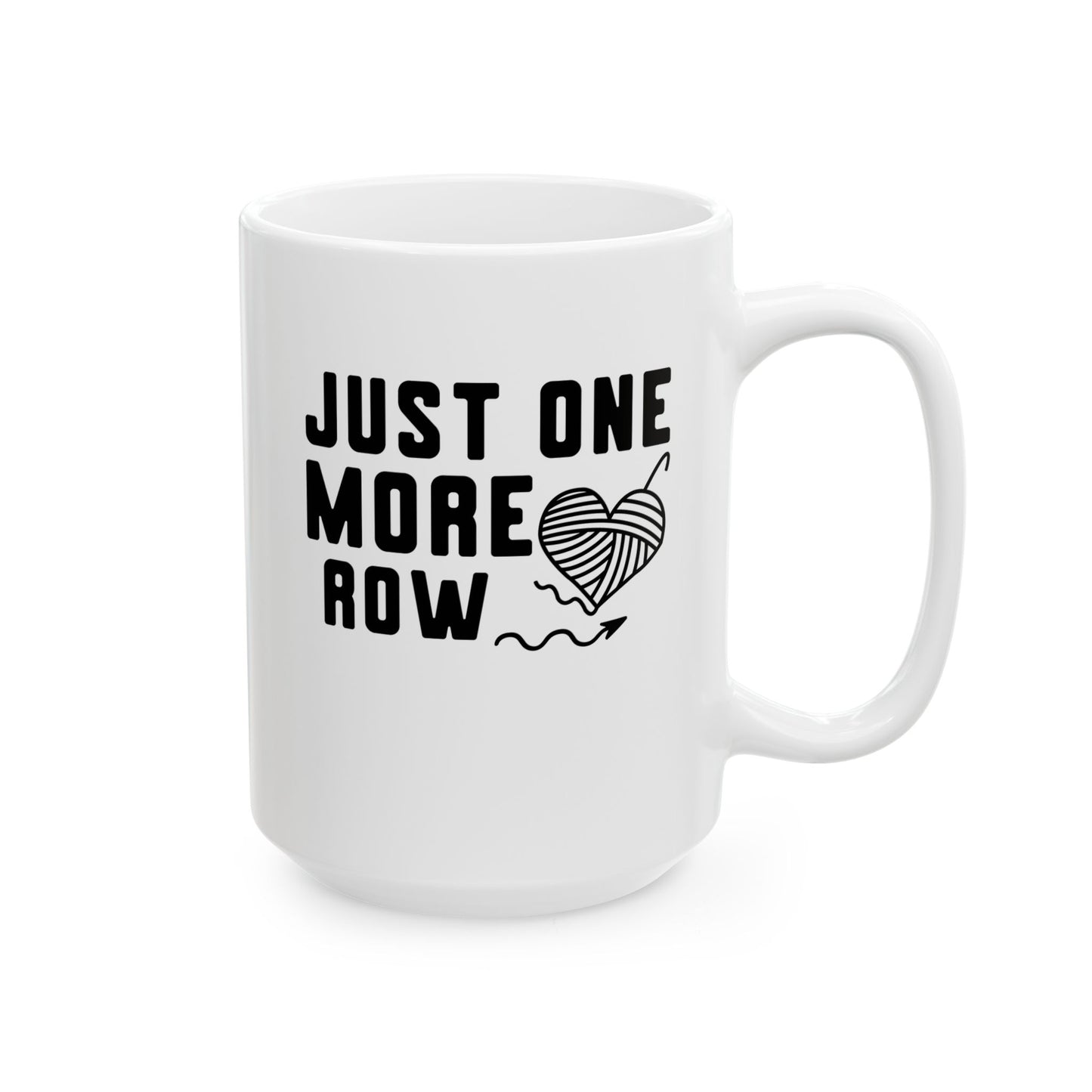 Just One More Row Crochet Ceramic Mug, (11oz, 15oz)