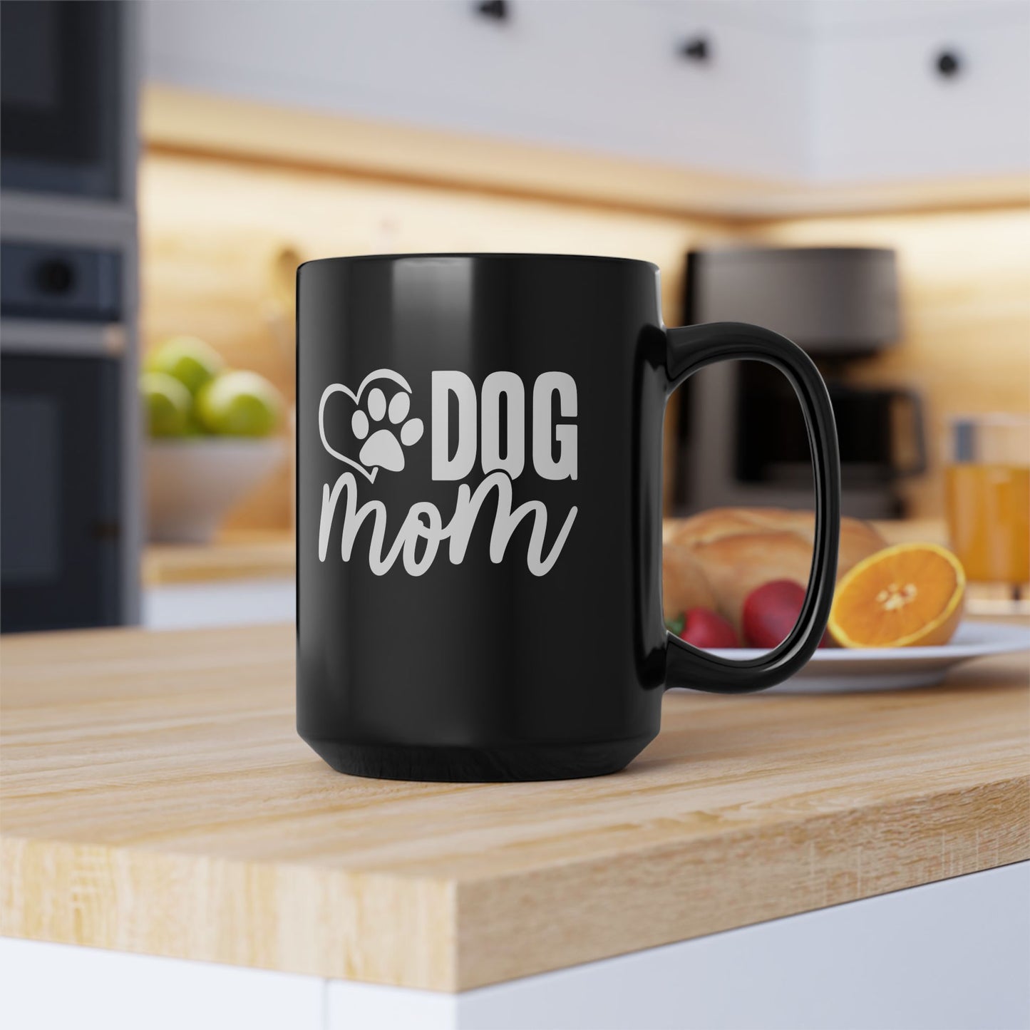 Dog Mom Black Coffee Mug - Perfect Gift for Dog Lovers