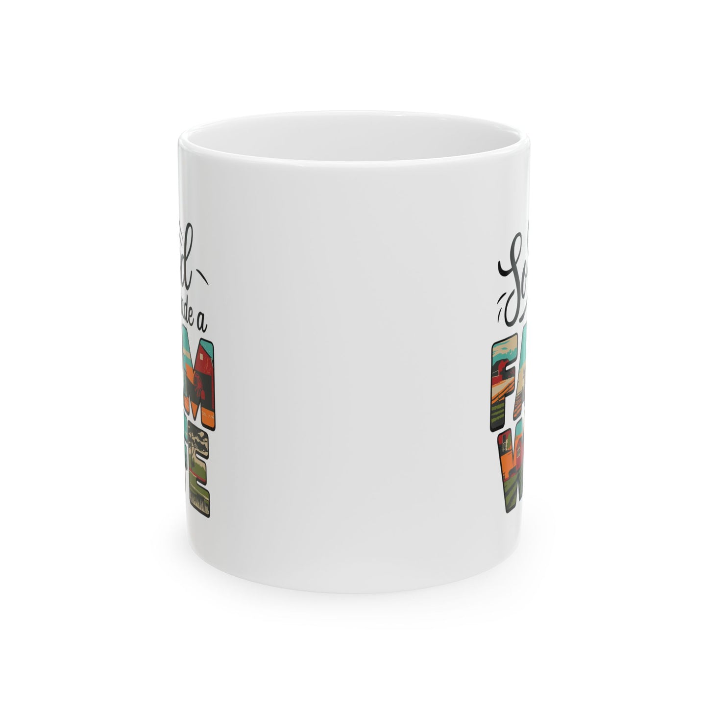 So God Made a Farm Wife, Scenery Letters Ceramic Mug