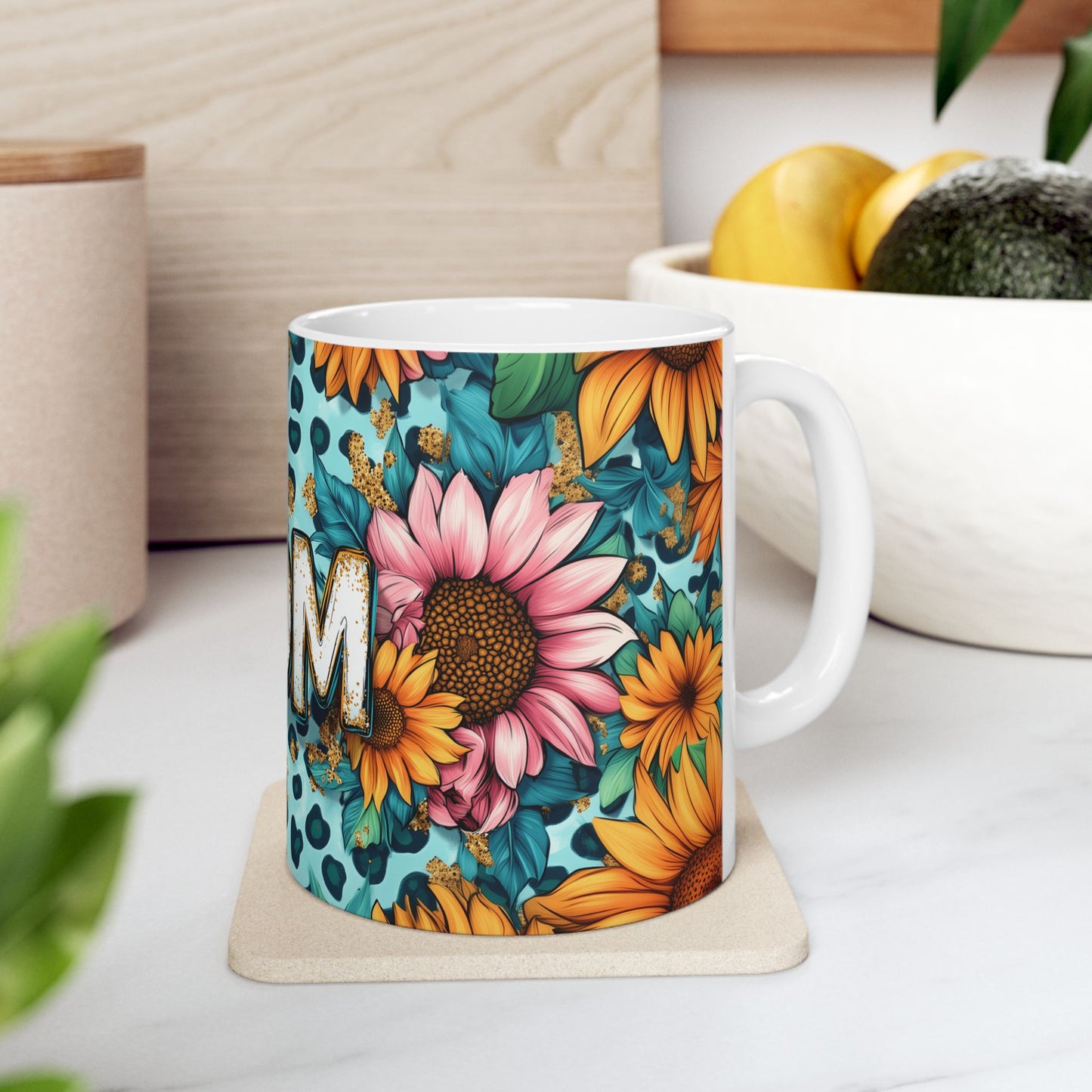 Colorful Floral Mom Ceramic Mug - Perfect Gift for Mother's Day