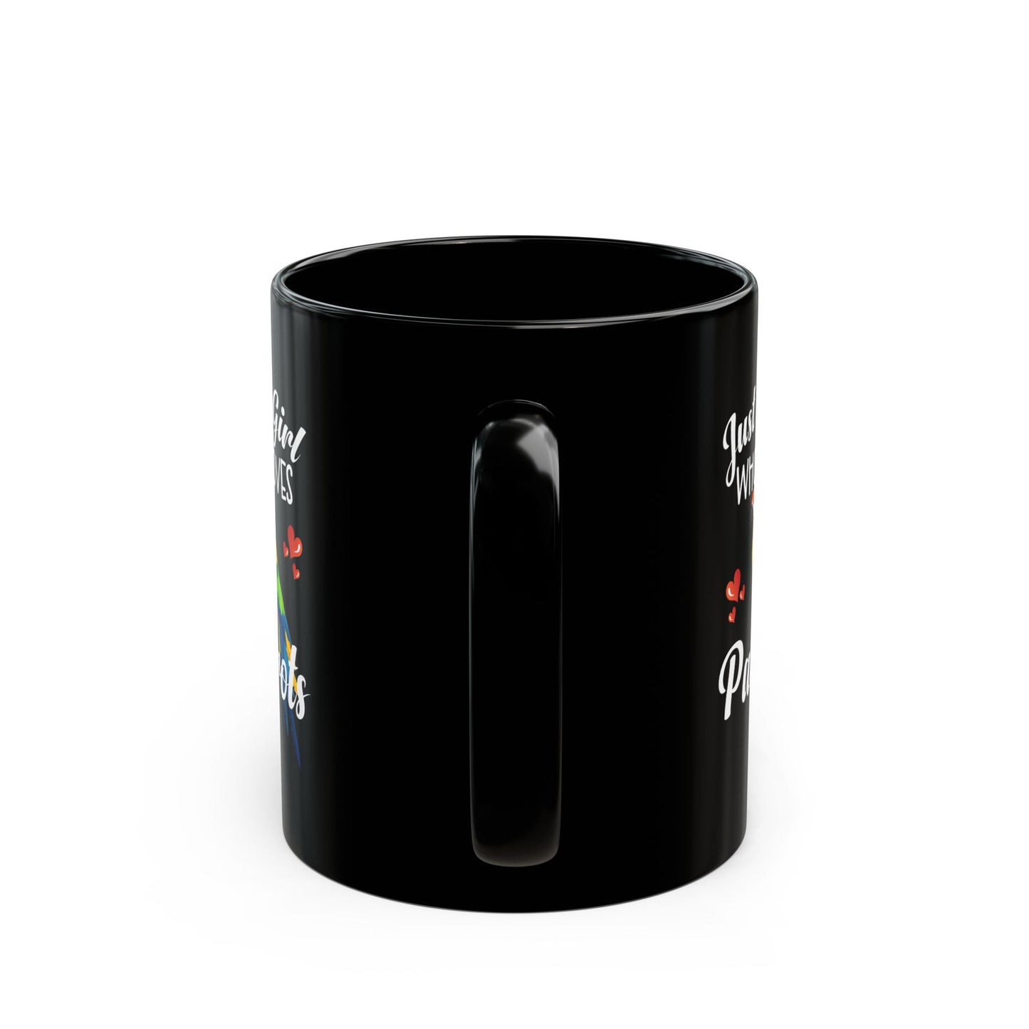 Just a Girl Who Loves Parrots Black Mug - Perfect Gift for Bird Lovers - 11oz & 15oz