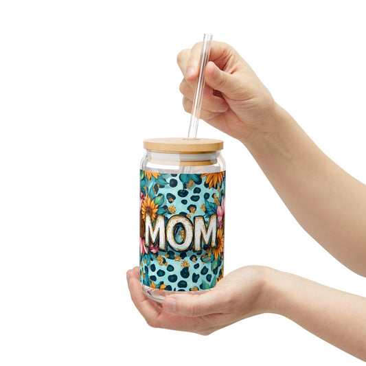 Floral MOM Sipper Glass - 16oz Insulated Drinkware for Mother’s Day