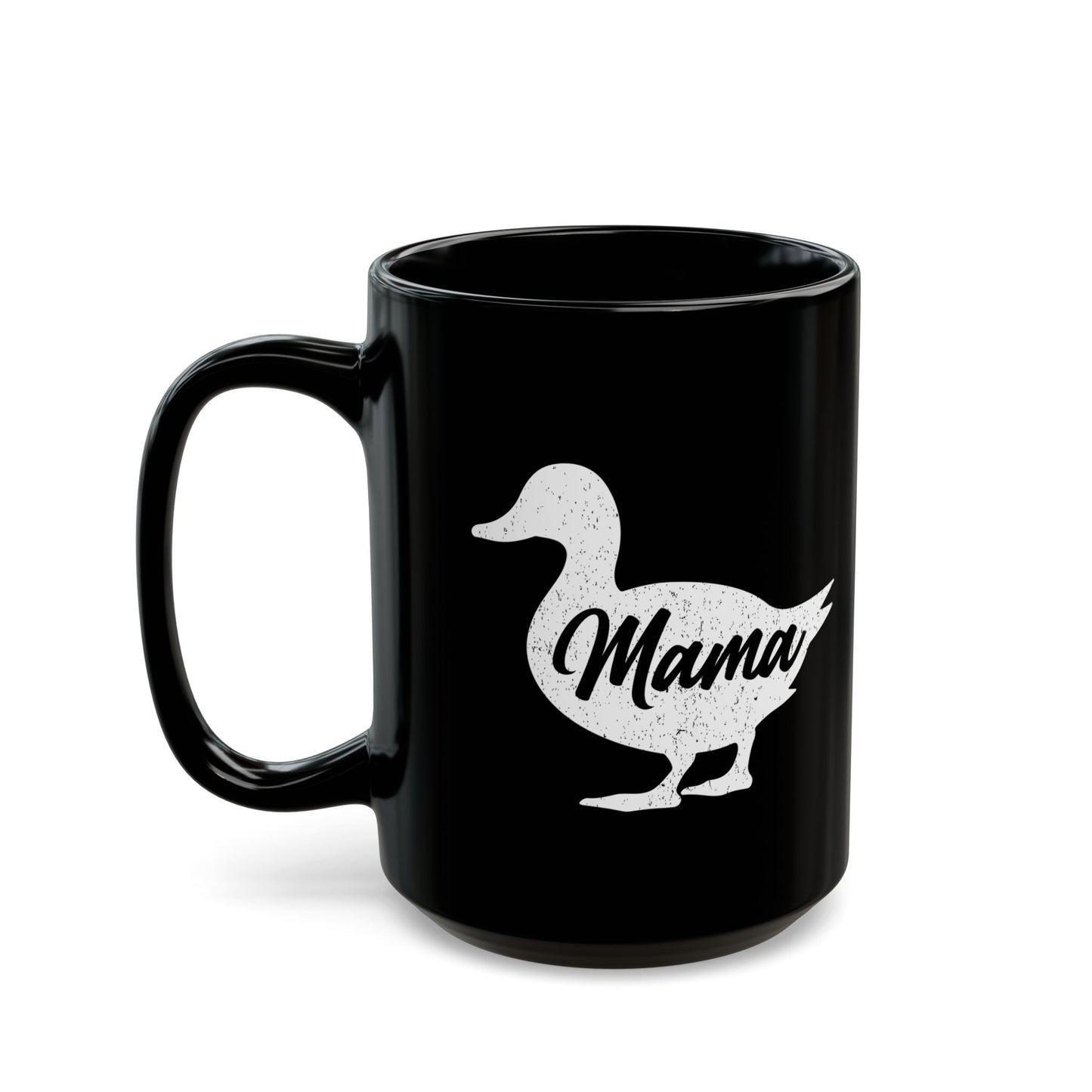 Chic Black Mug for Moms - 'Mama Duck' Design - Perfect Gift for Mother's Day & Everyday Use