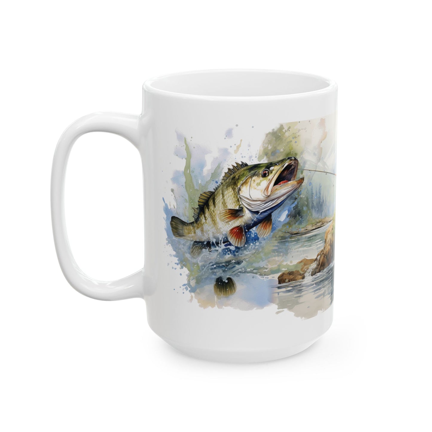 Bear Fishing Coffee Mug - Wildlife Nature Gift - Ceramic Tea Cup