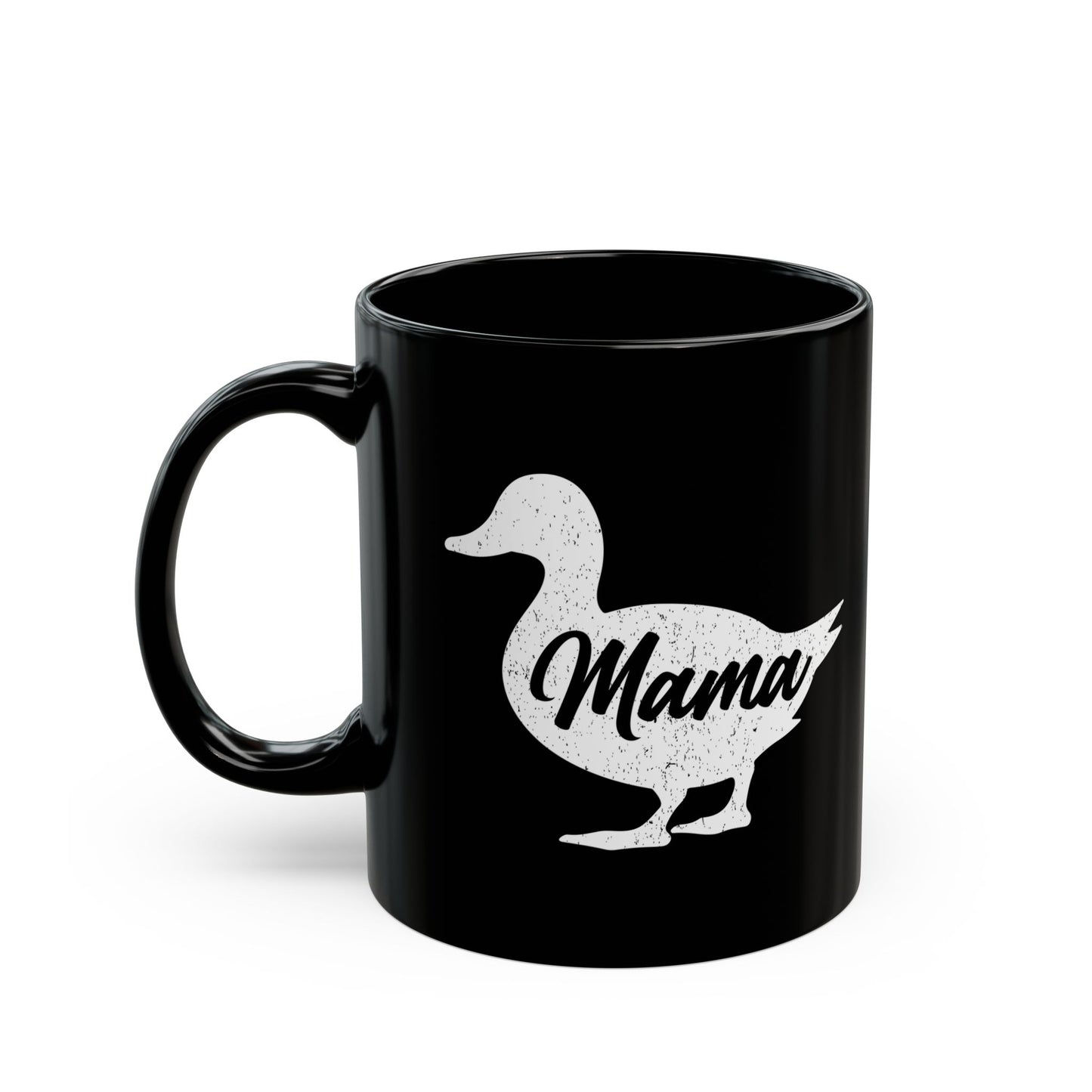 Chic Black Mug for Moms - 'Mama Duck' Design - Perfect Gift for Mother's Day & Everyday Use