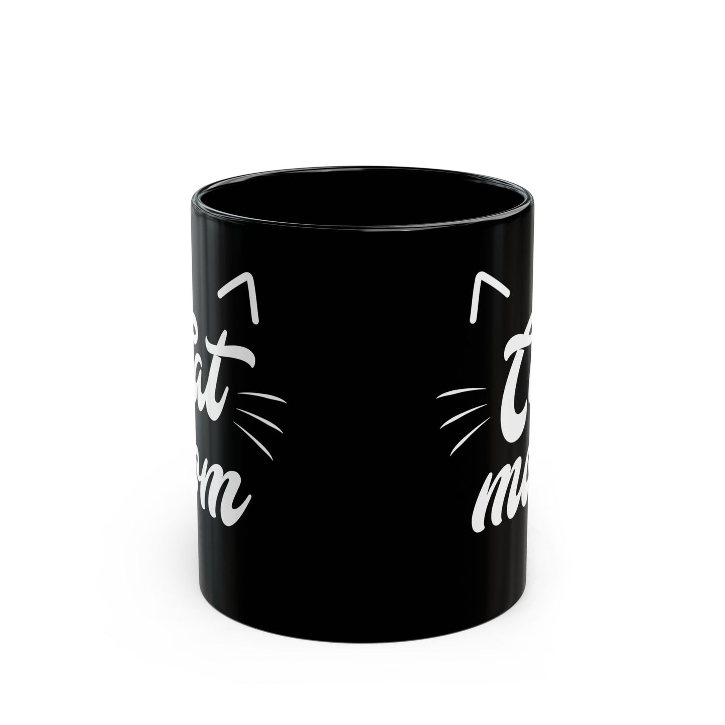 Cute Cat Mom Mug - Black Ceramic Coffee Cup