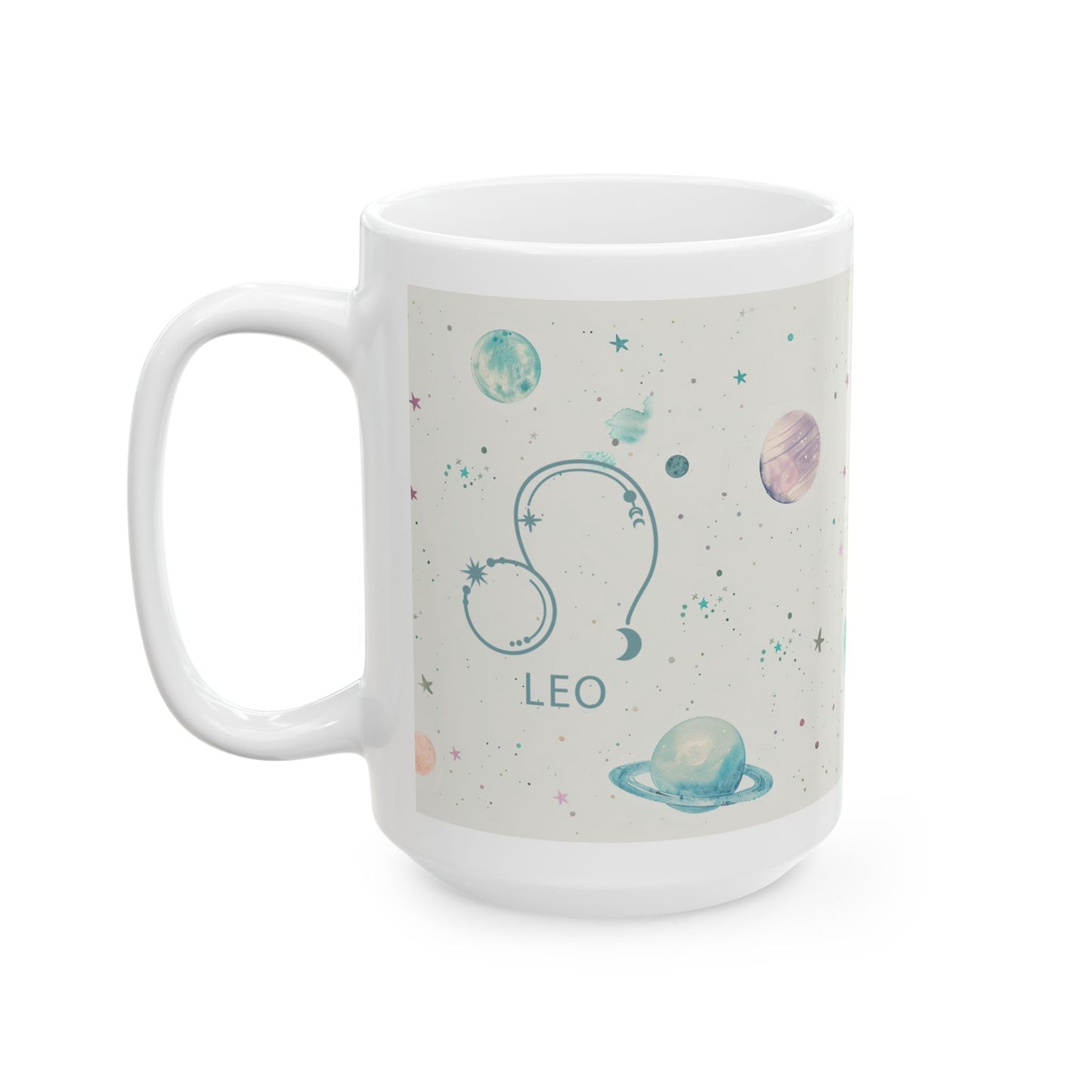 Leo Cosmic Planet Ceramic Mug - Zodiac Birthday