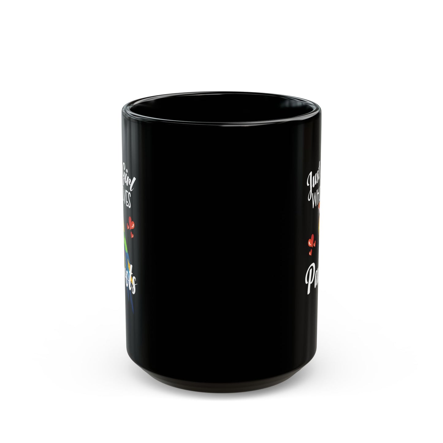 Just a Girl Who Loves Parrots Black Mug - Perfect Gift for Bird Lovers - 11oz & 15oz