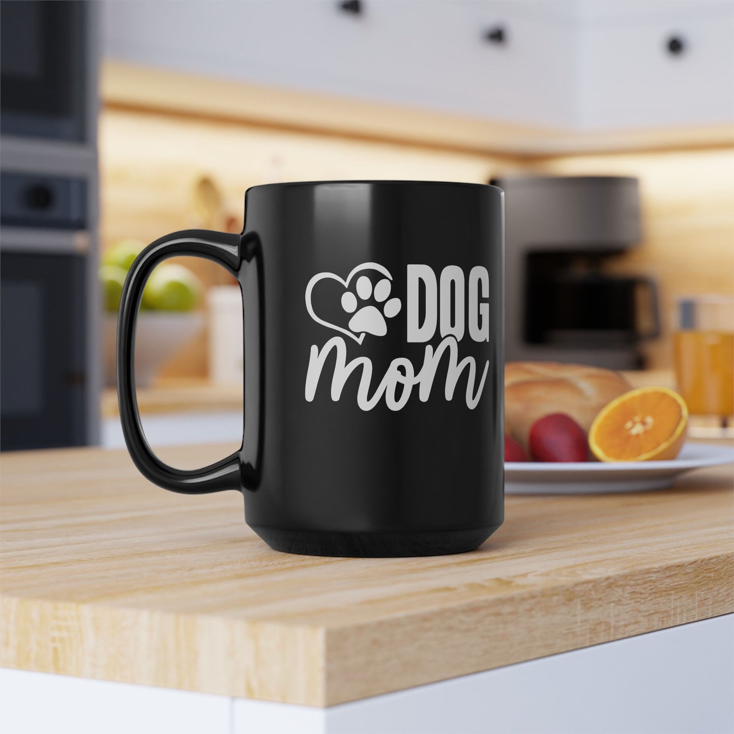 Dog Mom Black Coffee Mug - Perfect Gift for Dog Lovers