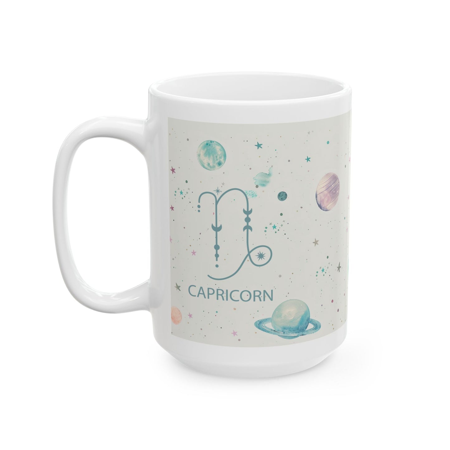 Capricorn Cosmic Planet Ceramic Mug - 11oz & 15oz Zodiac Birthday