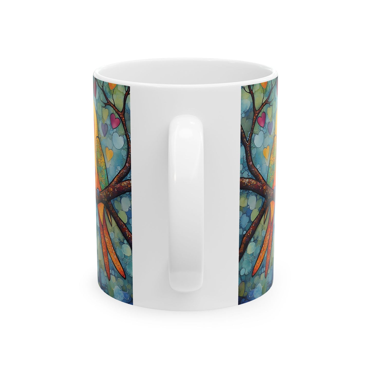 Parakeet Lovebirds Mug –  Ceramic Coffee Cup (11oz, 15oz) Bird Lover Gift