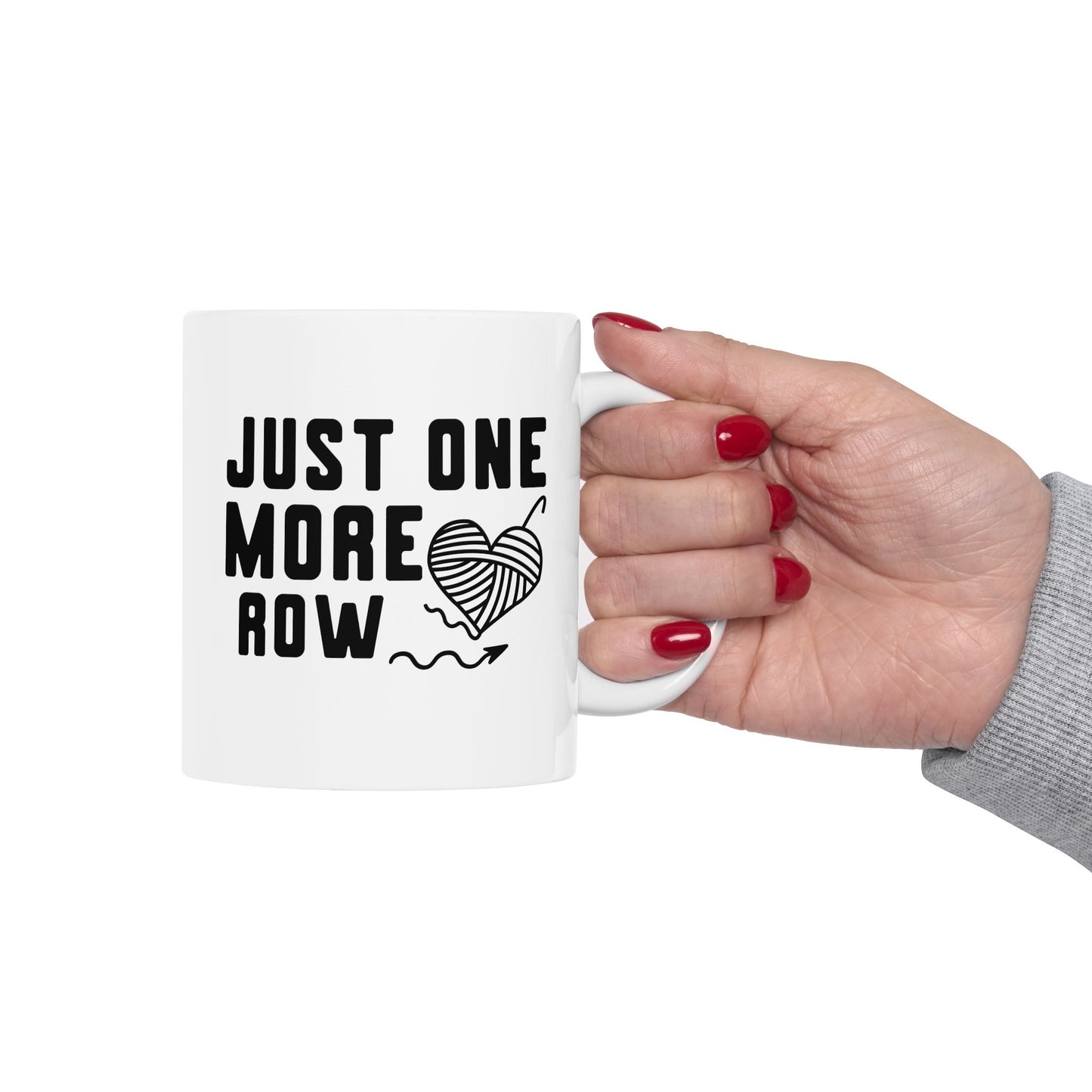 Just One More Row Crochet Ceramic Mug, (11oz, 15oz)