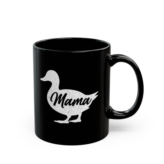 Chic Black Mug for Moms - 'Mama Duck' Design - Perfect Gift for Mother's Day & Everyday Use