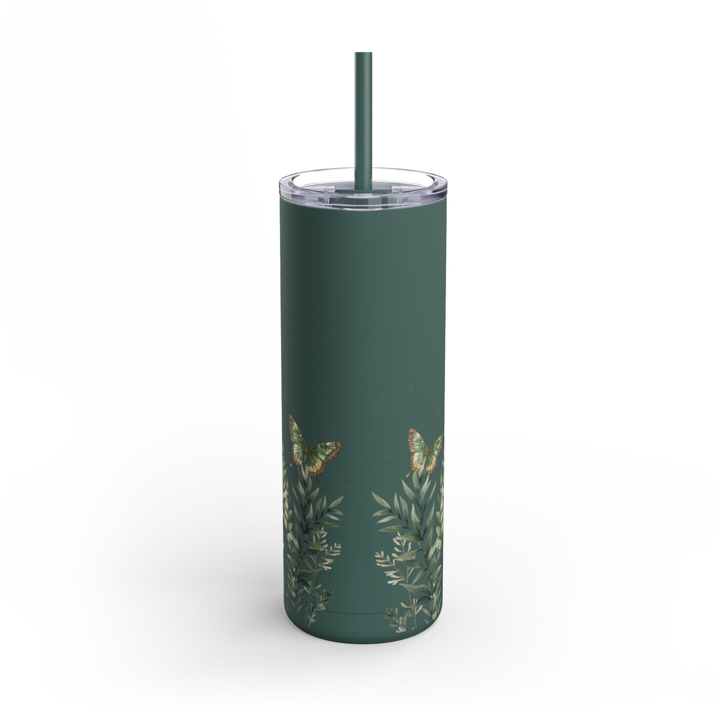 Butterfly Garden Skinny Matte Tumbler | 20oz Travel Mug for Nature Lovers