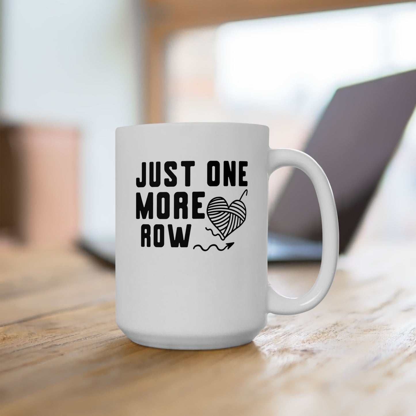 Just One More Row Crochet Ceramic Mug, (11oz, 15oz)