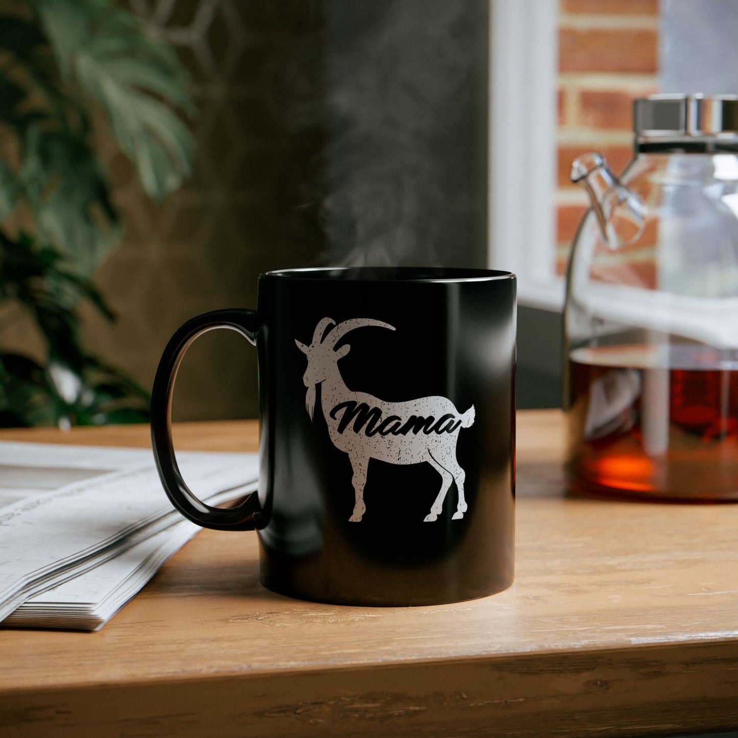 Funny Goat Mama Black Mug - Perfect Gift for Mothers and Animal Lovers