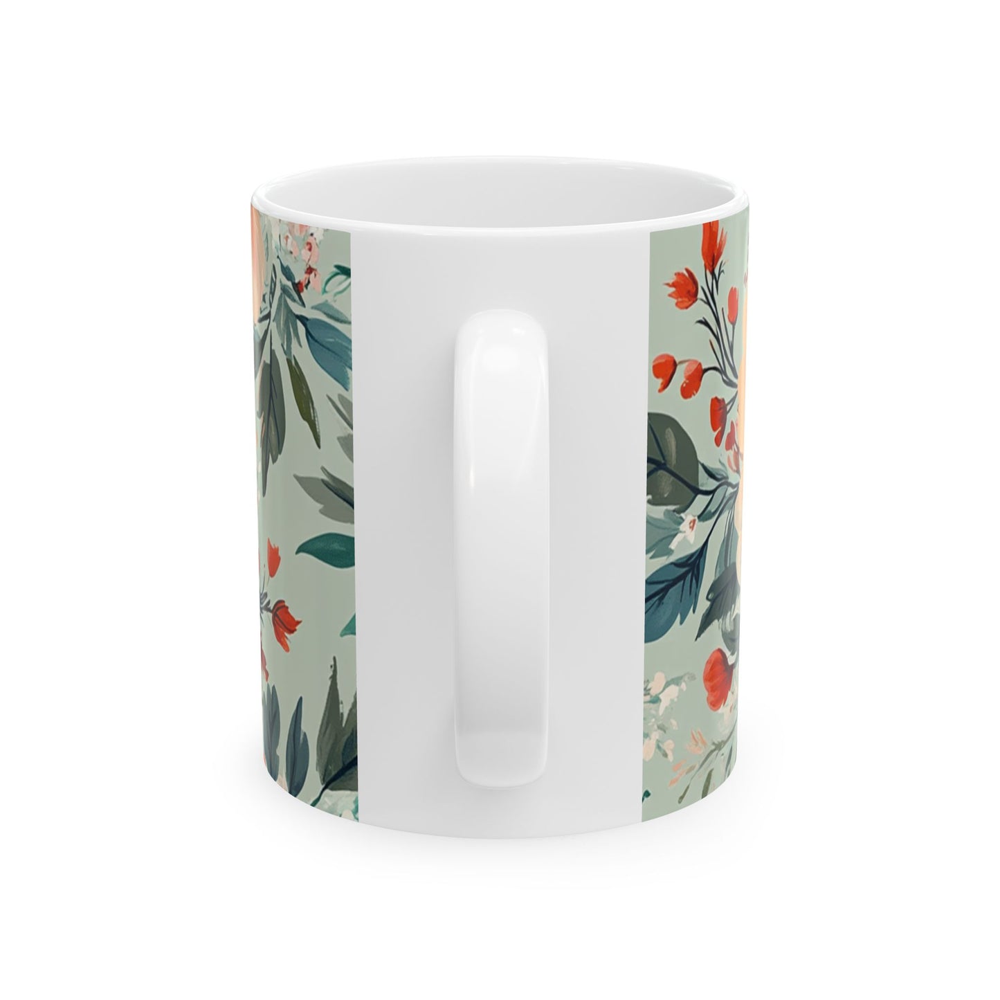 Floral Ceramic Mug - 11oz & 15oz Coffee Cup for Nature Lovers