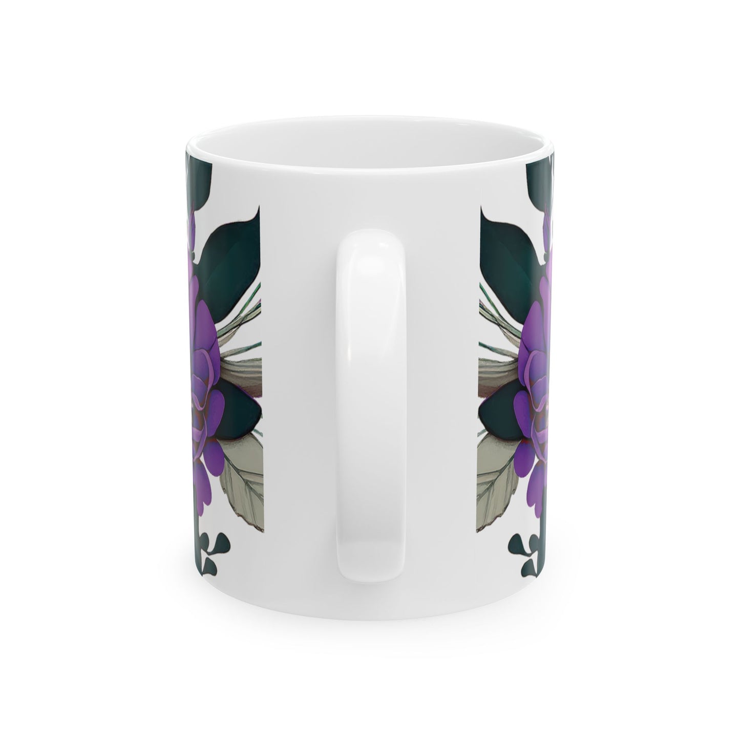 Floral Elegance Ceramic Mug - Purple Flower Design for All Occasions