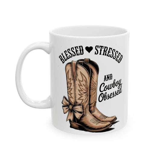 Blessed Cowboy Obsessed Ceramic Mug - 11oz & 15oz