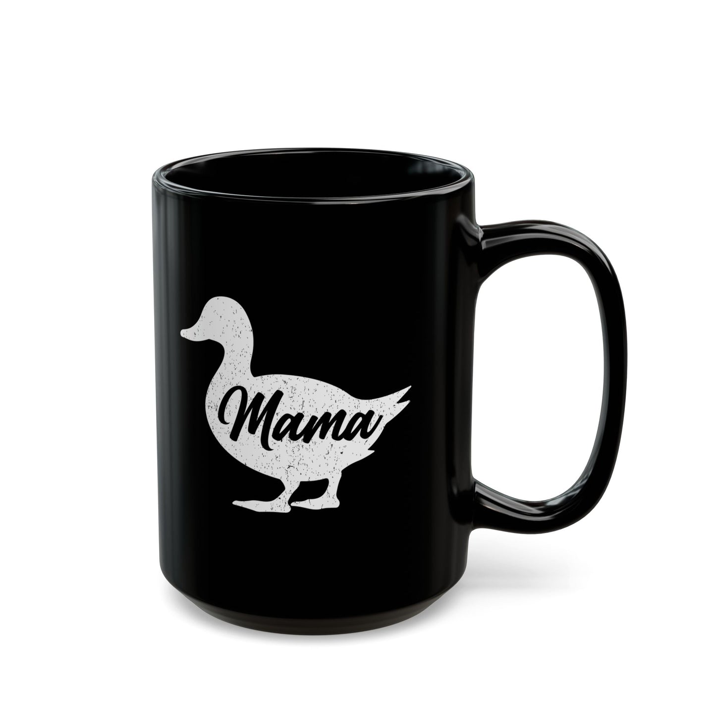 Chic Black Mug for Moms - 'Mama Duck' Design - Perfect Gift for Mother's Day & Everyday Use