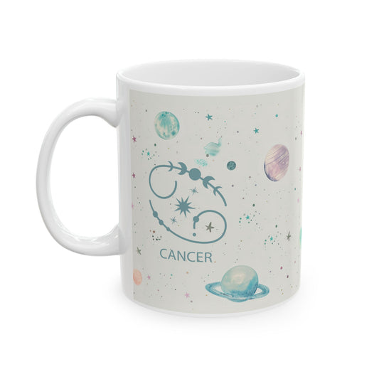  Ceramic Mug that brings the universe closer to you with its enchanting design. Each sip from this mug transports you to a cosmic wonderland, making it perfect for dreamers and stargazers alike. Just like Cancer, this mug exudes warmth and intuition, creating a comforting presence that nurtures the soul. 